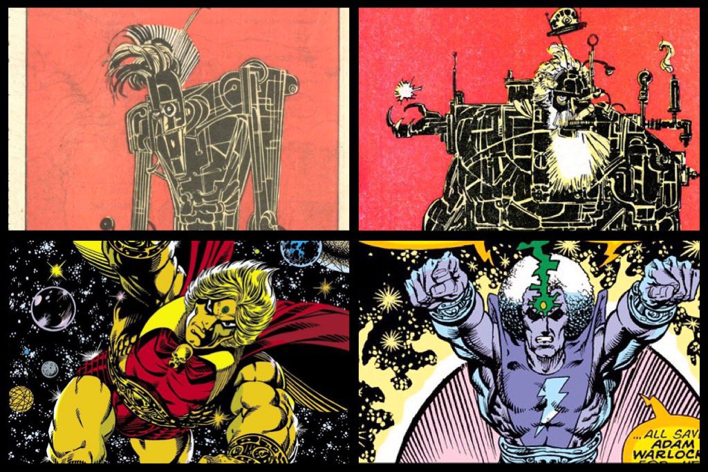 dano_cosmic's tweet photo. Ok sending it out to the Twitter mind. Anyone know if there is any reason we have #Warlock & #Magus (drawn by @sinKEVitch) and #AdamWarlock and #Magus (drawn by #JimStarlin)? Coincidence? Maybe @TomBrevoort knows? https://t.co/jDKmWV6CNm