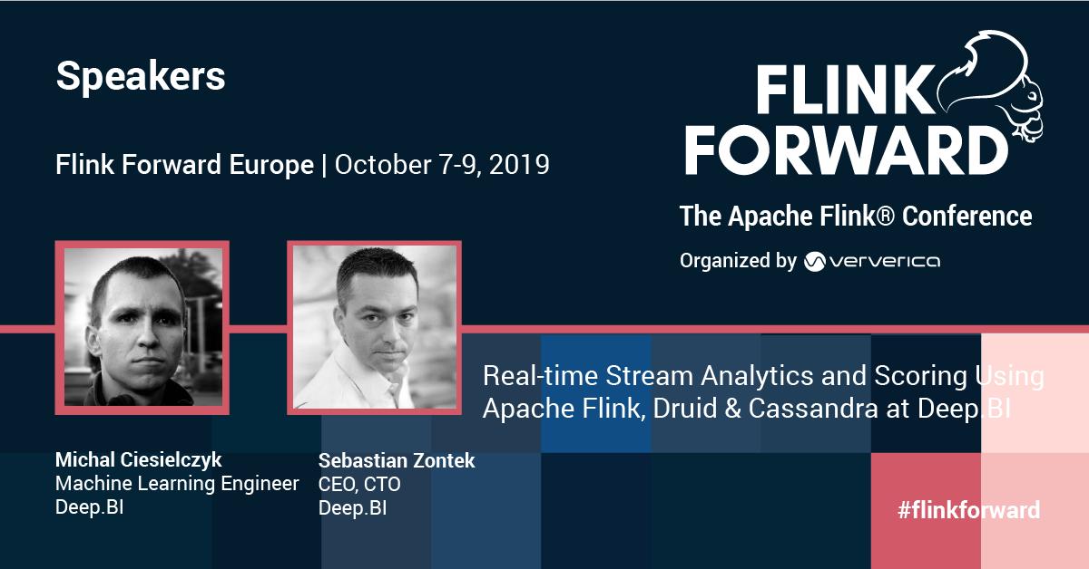 Join us today in Berlin at #FlinkForward -- our team will be presenting our Real-time Stream Analytics and Scoring Using Apache Flink, Druid &amp; Cassandra. Take a sneak peek at our discussion below and see you in B 09 from 16.50-17.10! <a href="/sebastianzontek/">Sebastian Zontek</a> 

europe-2019.flink-forward.org/conference-pro…