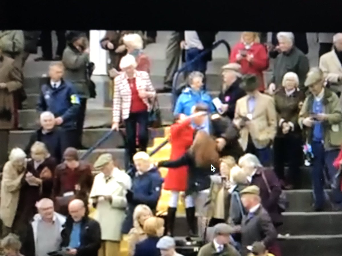 SybilRuscoe's tweet photo. Our Beautiful #Organdi wins @LudlowRaceClub Fantastic work @dannyhiskett @RTPhillips1 & #TeamAdlestrop - sister @HazelRuscoe in red coat celebrating. I’m at home crying tears of joy. What a horse 🐎 #horses #HorseRacing https://t.co/9Lf1goGPt7