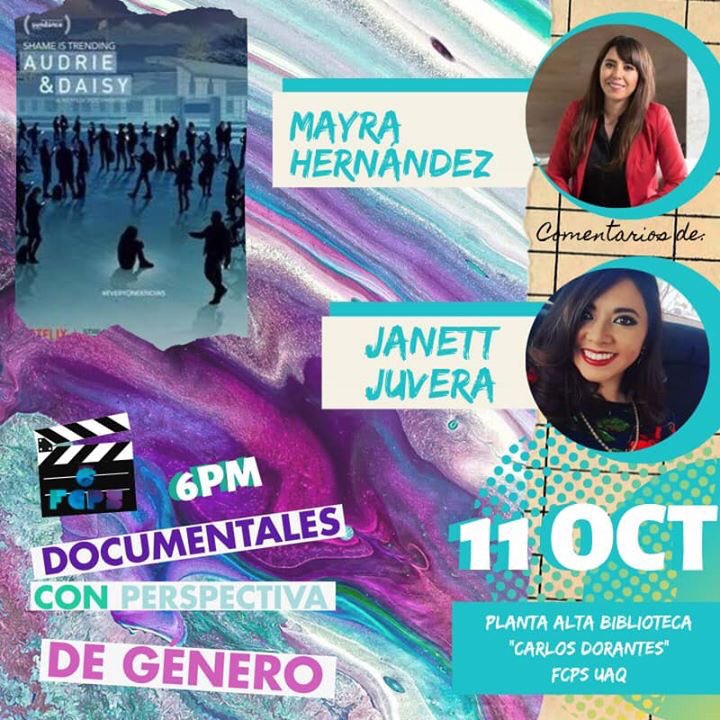 heforsheqro's tweet photo. Te esperamos este jueves y viernes para la proyección de los Documentales con Perspectiva de género “Period end of Sentence” y “Audrie and Daisy”, que estaremos comentando y analizando.
No faltes!
#HeForShe
#SomosHeForShe https://t.co/dDjWzLZDTg