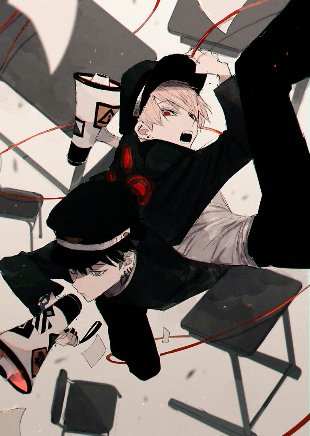 さくしゃ2 に 貴方の世界観を詰め込んだ作品を見せてください 狐面と学ランがーー好きーー