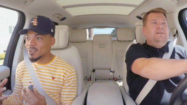 UPROXX's tweet photo. .@chancetherapper and @JKCorden share wild Kanye West stories on #CarpoolKaraoke #ChanceCarpool https://t.co/qHktfQJ6r2 https://t.co/r0k5qfJW6j