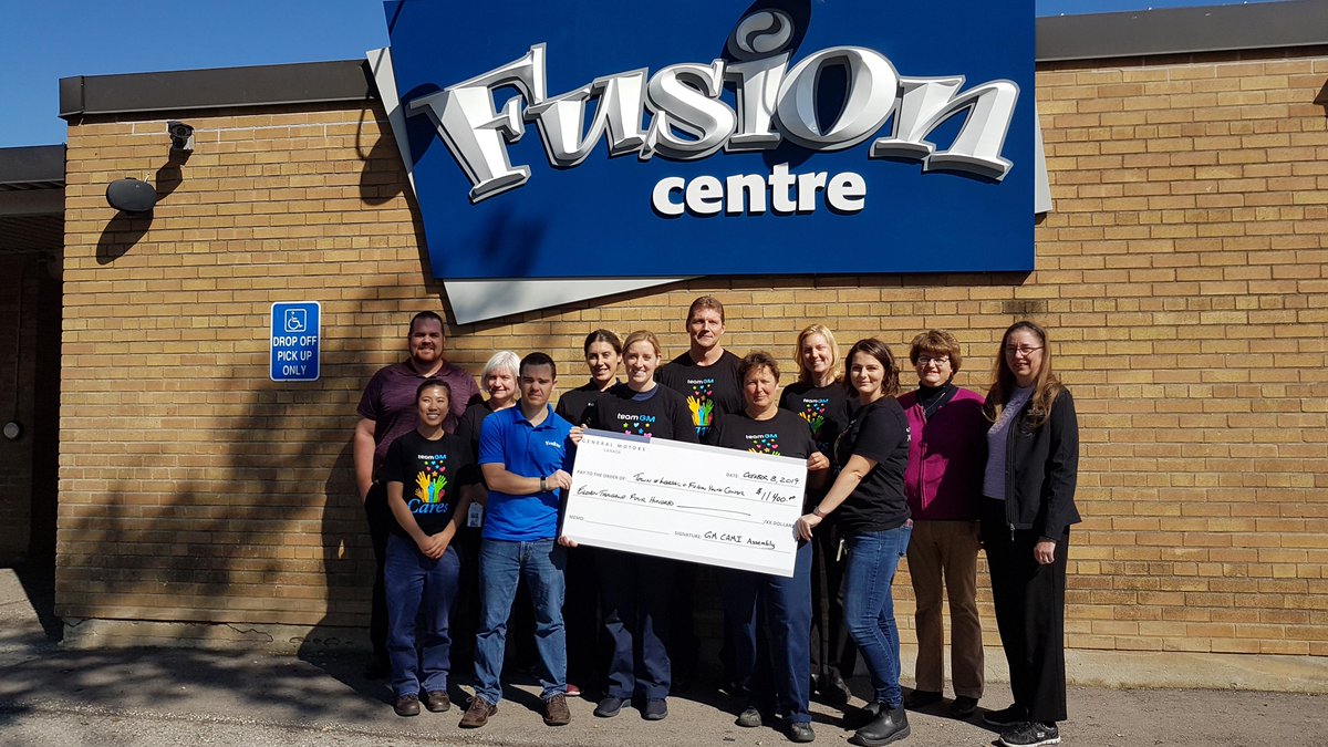 Yesterday, CAMI Assembly presented a donation to <a href="/TownIngersoll/">Town of Ingersoll</a> at the Fusion Youth Centre to support the installation of bike repair stations along the town's new bike path, aligning w/ our vision of a world w/ zero crashes, zero emissions &amp; zero congestion. #TeamGMCares #Canada