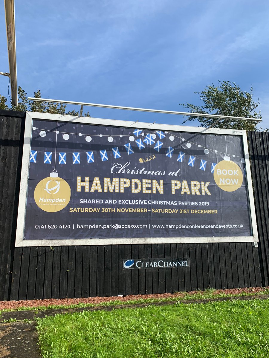 Our Christmas billboard is up!! Winner is who can spot it first?! 🕺💃🎄🎉 @Hampdenpark