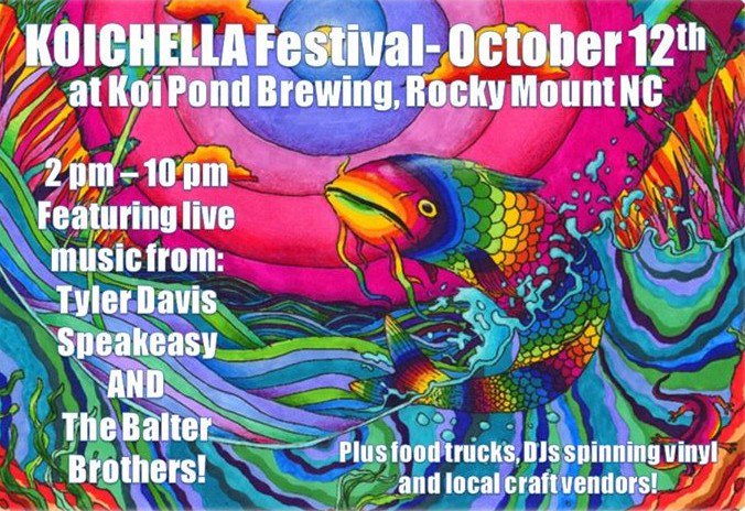 KOICHELLA is coming Saturday, October 12th! We have an awesome lineup of bands, beers, food, and fun for all! Visit ow.ly/1TTe50ws9p2 for more info. #explorenashcounty #rockymount #rockymountmills
