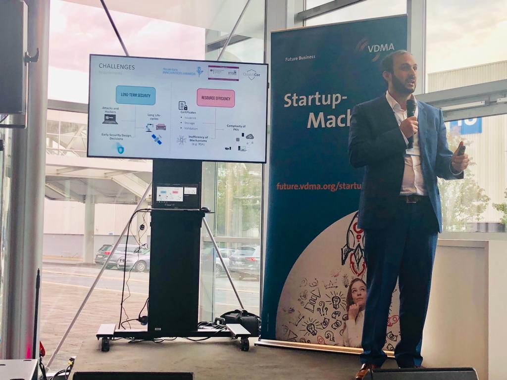 VDMAonline's tweet photo. Was möchte man mit #IoT Sicherheit erreichen? Authentifikation, Integrity and Confidentiality. Das #Startup @QuantiCor_Sec aus dem Startup Hub #Darmstadt #HUB31 hat dafür eine Lösung #5GCMMEXPO #Security https://t.co/LkQIaS9zJ4
