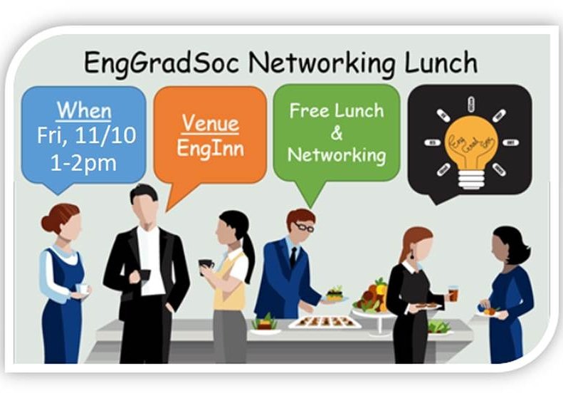 eng_grad's tweet image. Join us on Friday for our Networking Lunch!

A great chance for old and new PhD students &amp;amp; researchers to meet each other.
Come meet your fellow colleagues in the School and discover future collaborators and friends!

We especially encourage new PhD students to come along.