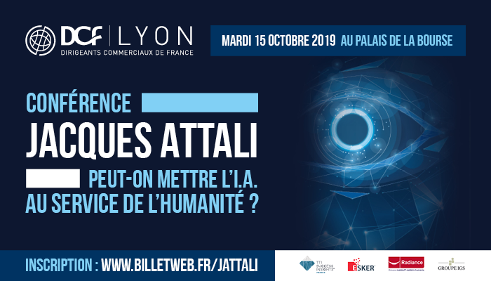 ** J-6 ** "Peut-on mettre l'#ia au service de l'Humanité ?" par <a href="/jattali/">Jacques Attali</a> à #Lyon. 
425 participants inscrits, encore quelques places dispos sur : billetweb.fr/jattali ! Ne tardez pas.. après, il sera trop tard ;) <a href="/FederationDCF/">DCF</a>