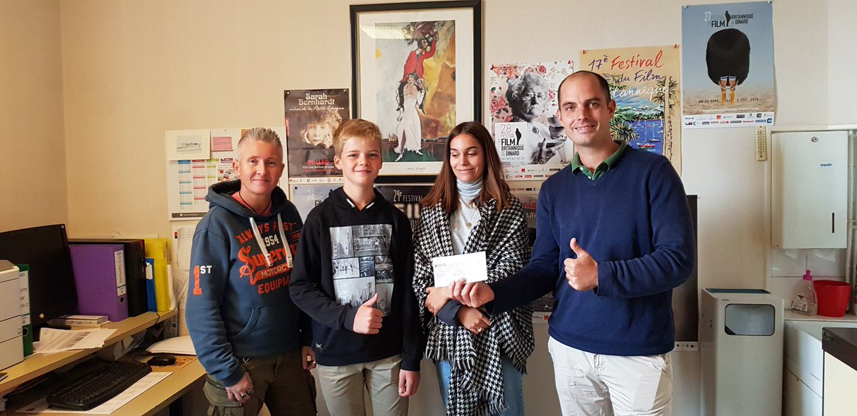 Remise de 500 € par les élèves du collège <a href="/SteMarieDinard/">Sainte-Marie LA RICHARDAIS</a> à Diadème... grâce à la recette de la soirée théâtre organisée en juin dernier. Merci pour ce coup de pouce ! 👍 merci de votre soutien si précieux ! #Diadème #Dinard #Solidarité  #Handicap #Trisomie21