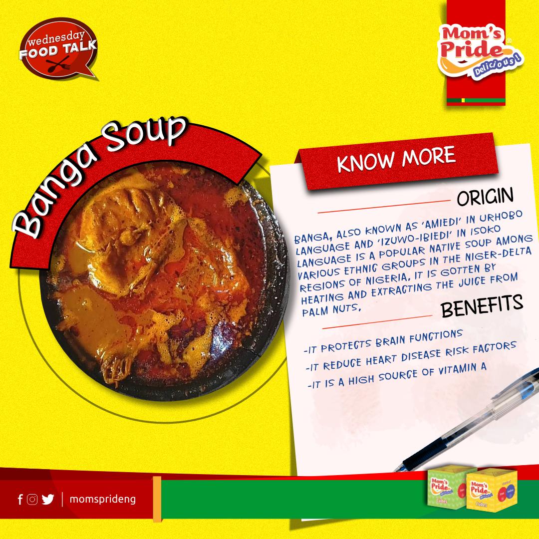 MomsPrideNG's tweet photo. Ever heard of #Bangasoup?

Have you tasted it before?

Let me guess... you've cooked it before.

But do you know it's origin and health benefits?

#DeliciousMeals
#TastyFoods
#MomsPrideSeasoning
#WednesdayFoodtalk https://t.co/JvblBxFk3b