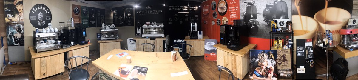 Our showroom here in Exeter, showcasing our range of coffee machines, coffees and ancillary products