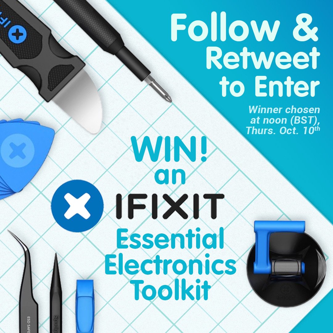 pimoroni's tweet image. Today’s @iFixit giveaway is another Essential Electronics Toolkit! 

Just follow us (if you don’t already) and retweet to enter. That’s it!

We’ll pick a winner tomorrow (Oct. 10th) at noon-ish (BST).