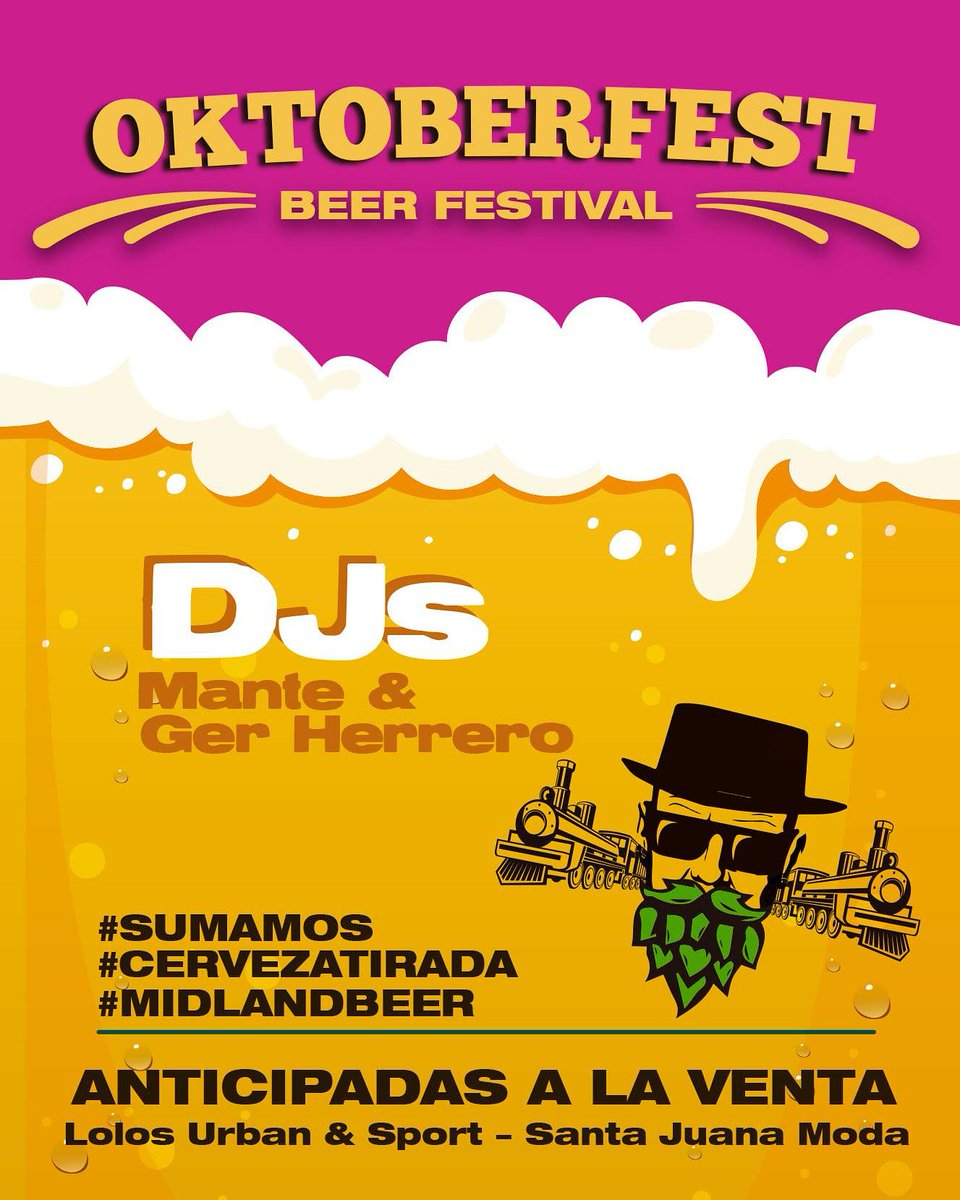 #DjMante &amp; #GerHerrero ya están calentando motores para hacernos bailar y tomar #Cerveza hasta el amanecer 😎😎😎

Ademas........ Sumamos a la noche rosa Midland - Cerveza Artesanal 🍺🍺🍺

Las anticipadas ya están a la venta en Lolo's Urban &amp; Sport y Santa Juana Moda