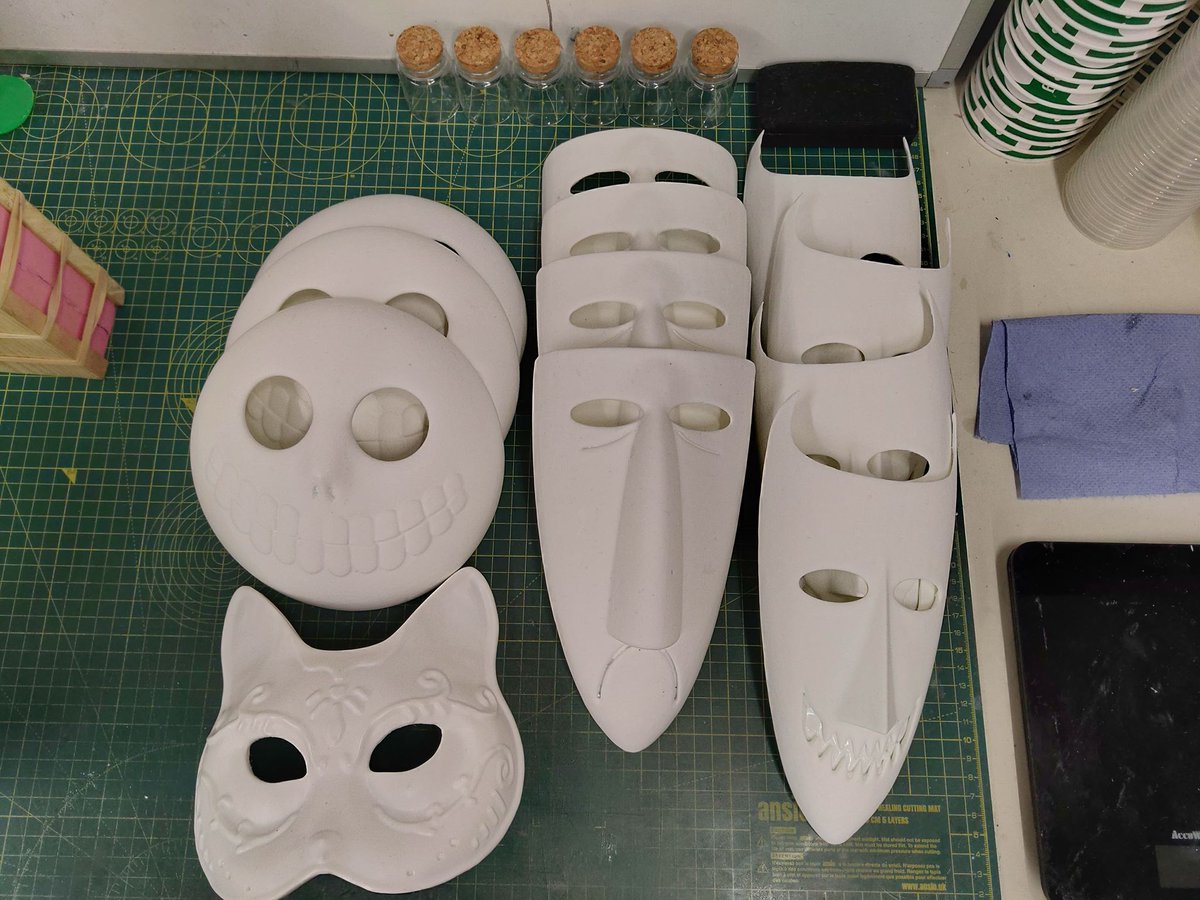 What's everyone working on for #workinprogress #Wednesday ? We've been crazy busy doing masks in time for #Halloween and still a load more to go! #WIP 

Available online: tiptopworkshop.co.uk/product/biosho…