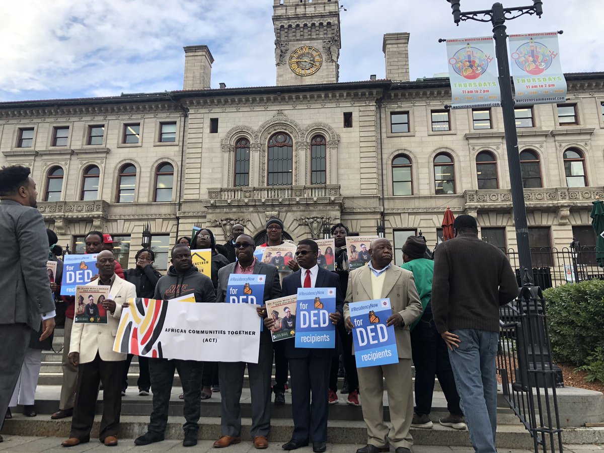 PenielIbe's tweet photo. “We won’t go back, we will fight back” #ProtectDED #Heretostay #StandupforDED @LawyersComm @UndocuBlack @AfricansUS @LCRBOSTON https://t.co/uEaqXtV3Ul