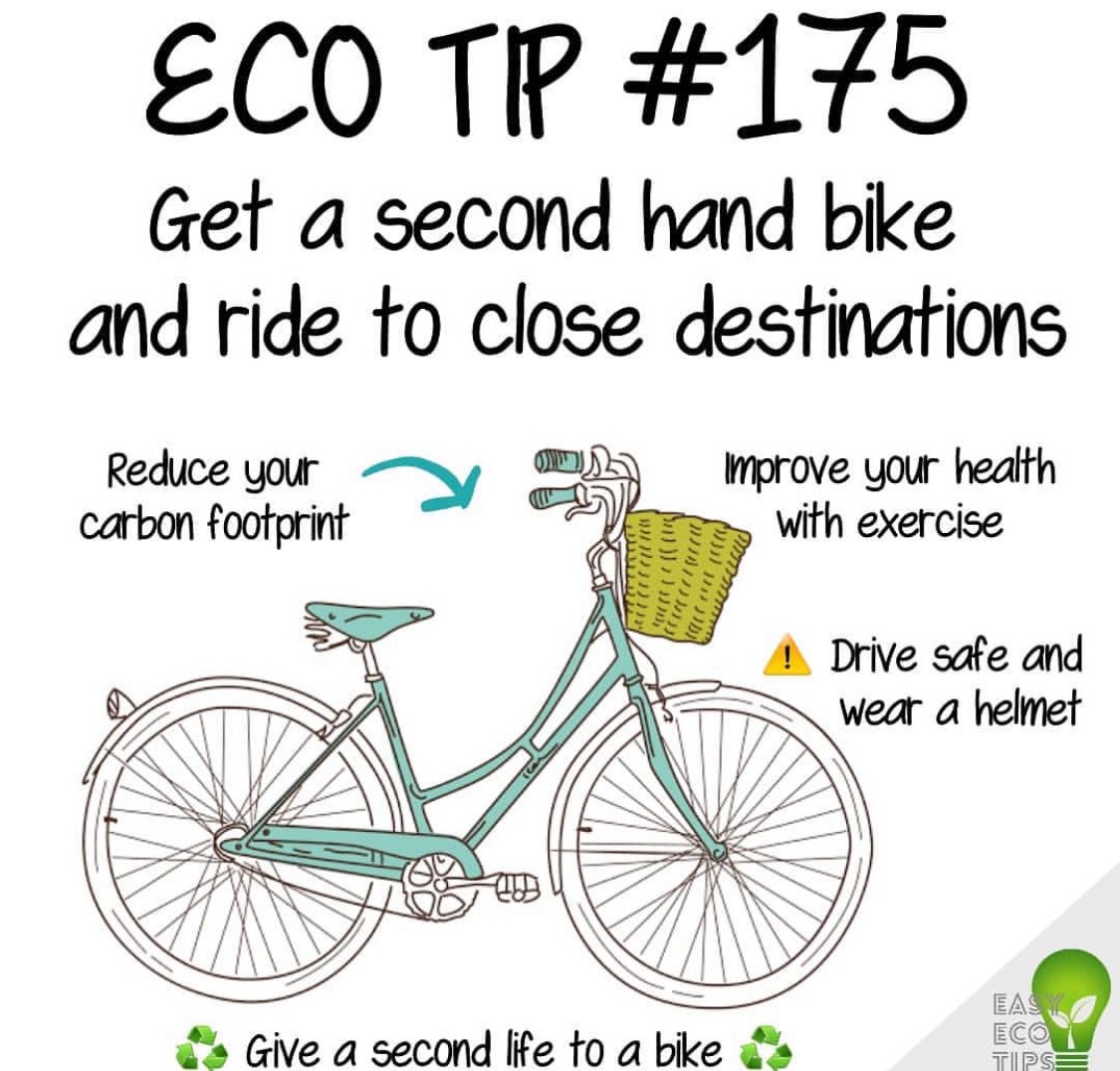SustainIUSB's tweet photo. Think about all the times you use your car, taxi, an Uber or even a bus for short rides (less than 15min).
Have you considered taking your bike instead? By riding a bicycle, you will reduce your carbon footprint to nearly zero and you will improve your health by making exercise. https://t.co/gNpY4Rxmj1