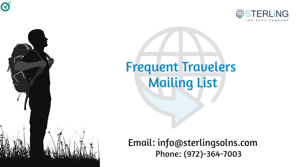 Are you struggling with the failure in B2B marketing campaigns because of the old database? Get our updated Frequent Travelers Users Email List for the good ROI.

#FrequentTravellers #B2B #Database