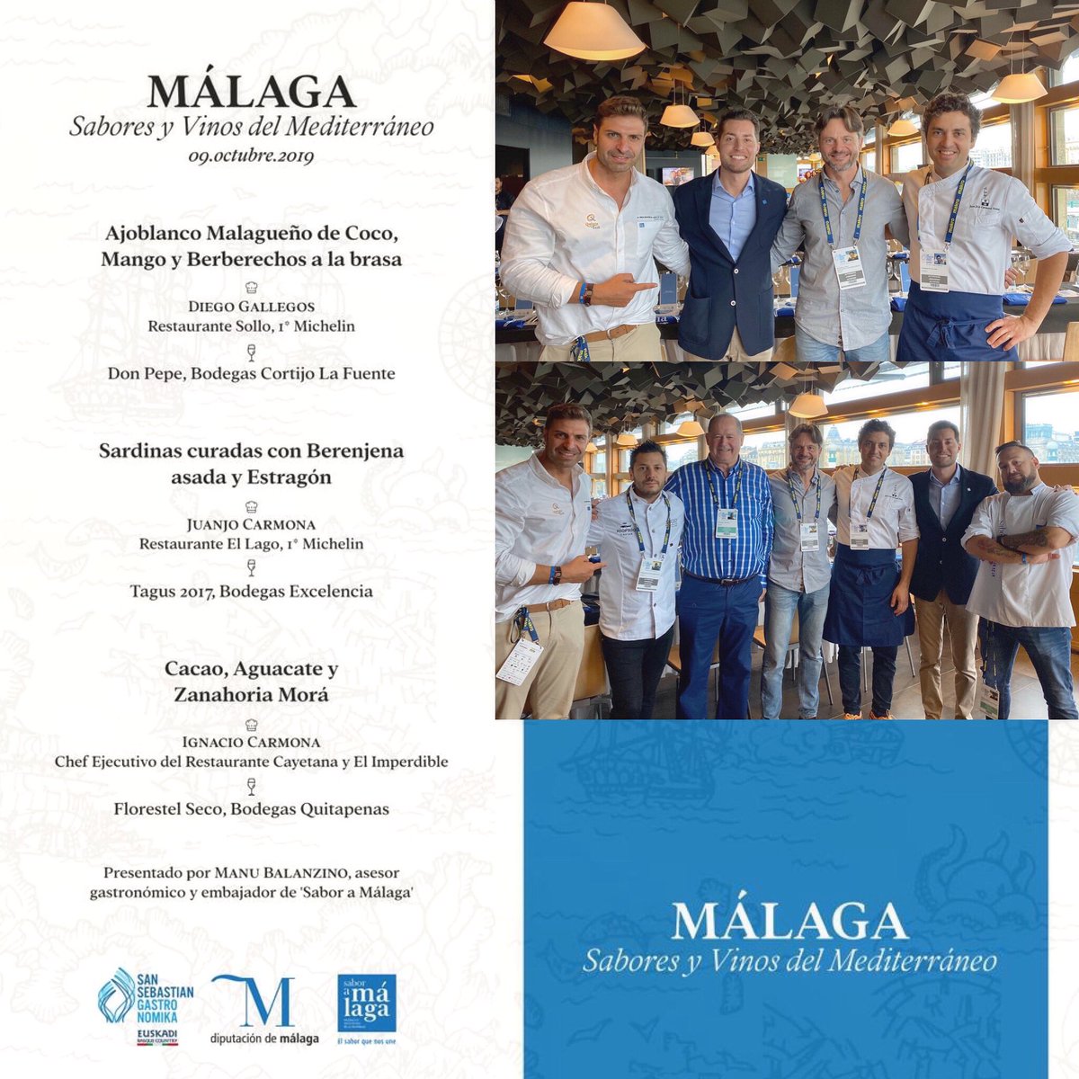 don_pipirrana's tweet photo. Los vinos malagueños como @ExcelenciaRonda son maridados en el #showcooking almuerzo @SaboraMalaga de nuestros chefs  @elchefdelcaviar @SolloRest⭐ @AraraBistroBar , @restaurantegir1 de @RestElLago ⭐ e #IgnacioCarmona #RestCayetana #Rt_elimperdible como colofón a @ssgastronomika https://t.co/XmD8VwfScw