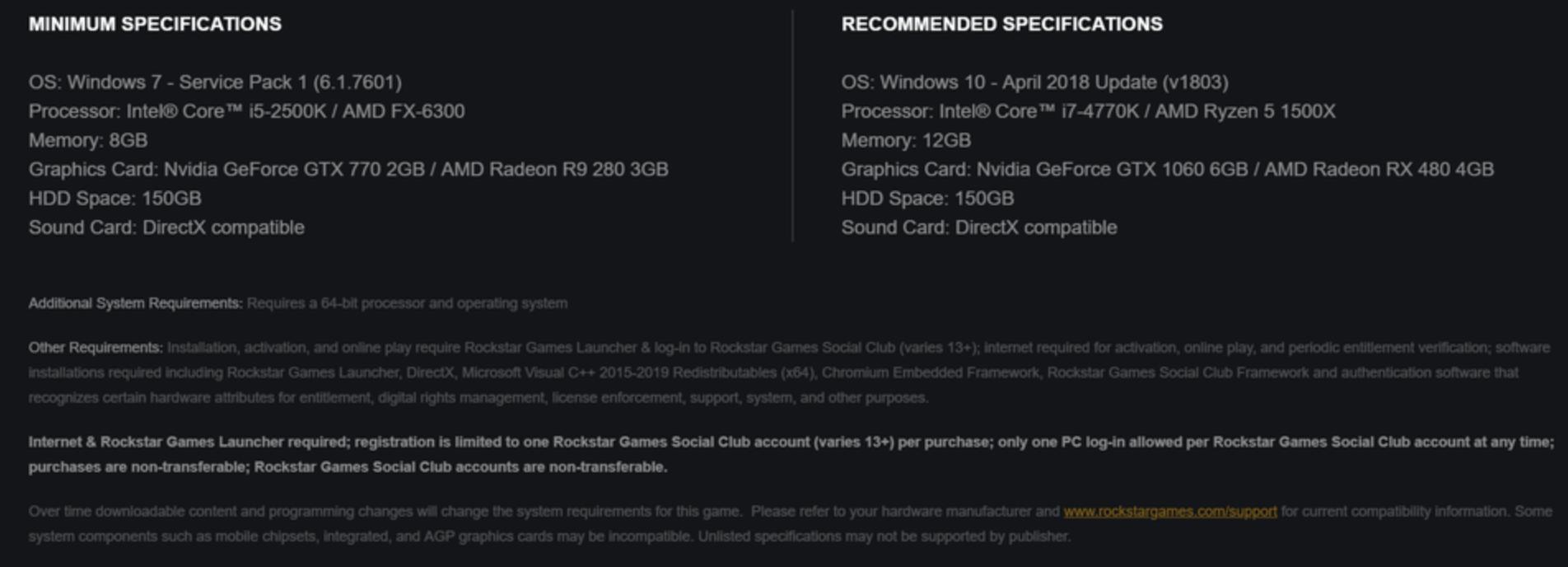 Red Dead Redemption 2 PC requirements, preorder details