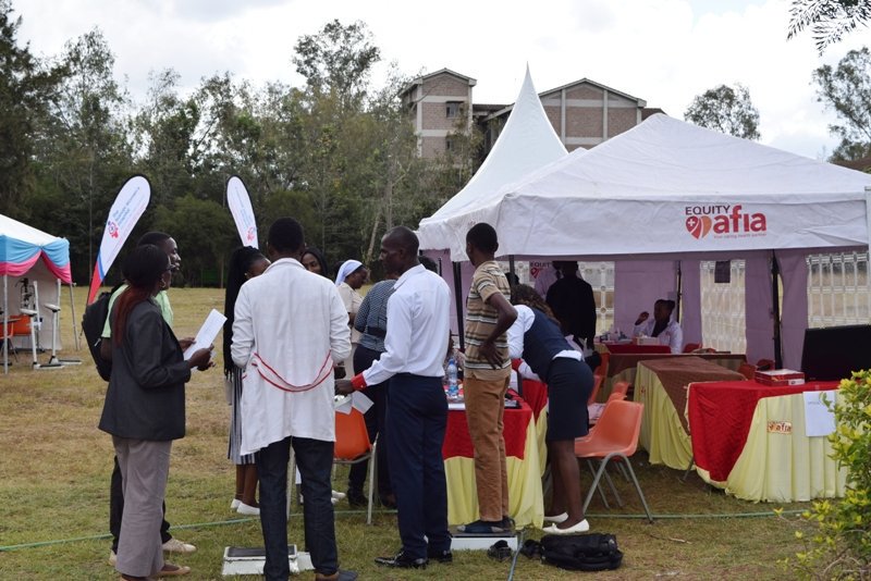 cuea_official's tweet photo. We have today, together with our medical partners held a free medical camp for both students and staff. This included health talks and check ups. #CUEACares https://t.co/B685a2AqLq