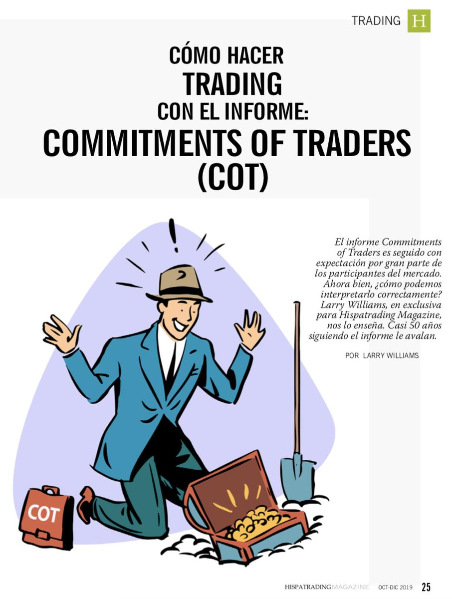 Hispatrading's tweet photo. "El informe #CommitmentsofTraders es seguido con expectación. Ahora bien, ¿cómo podemos interpretarlo correctamente? #LarryWilliams, en #exclusiva para @Hispatrading Magazine, nos lo enseña. Casi 50 años siguiendo el informe le avalan"
#trading #bolsa #finanzas https://t.co/HfmBDrBTpO
