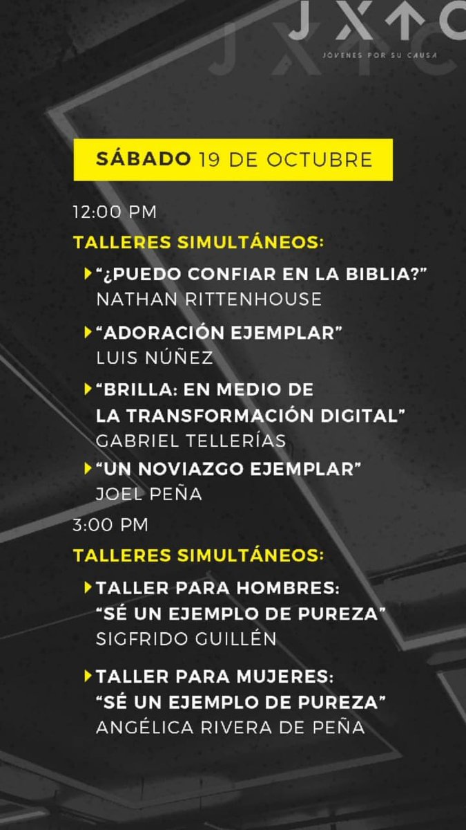jad_laibi's tweet photo. Conoce la agenda de la conferencia #jóvenesporsucausa #jxsc #jad #vidajoven #jóvenesandandodiferente https://t.co/hYQoBDhWkJ