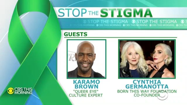 CBSMornings's tweet photo. @AnthonyMasonCBS @GayleKing @tonydokoupil Our Oct. 23 town-hall #StopTheStigma will feature live and taped guest interviews with advocates, educators and those affected by mental illness. 

Some of our live guests include @QueerEye's Karamo Brown &amp; @LadyGaga's mother @momgerm who co-founded @BTWFoundation. https://t.co/7yvd61bFwV