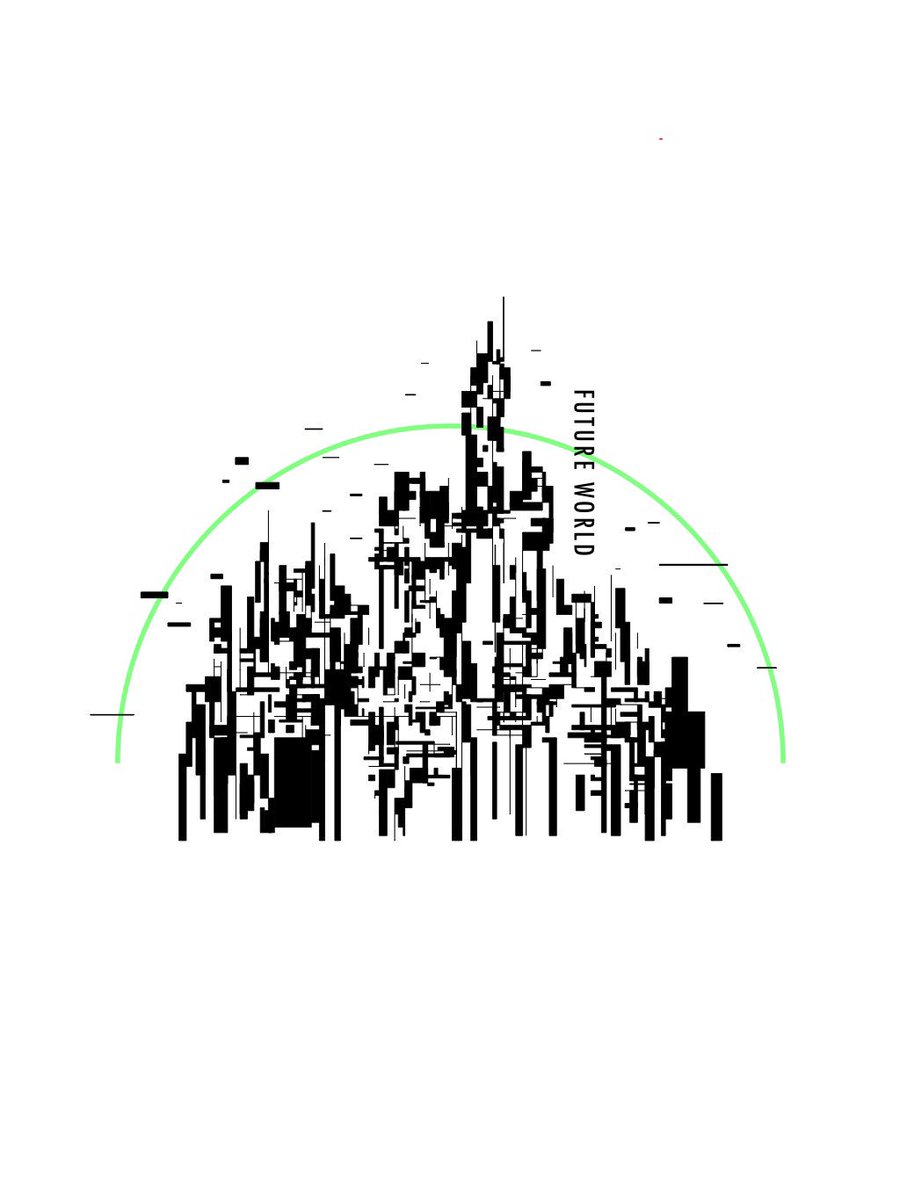 Naoki Matsuo Future World No 12 自分の思い描く未来のシンデレラ城をシルエットで描きました 未来都市 シルエット シンデレラ城