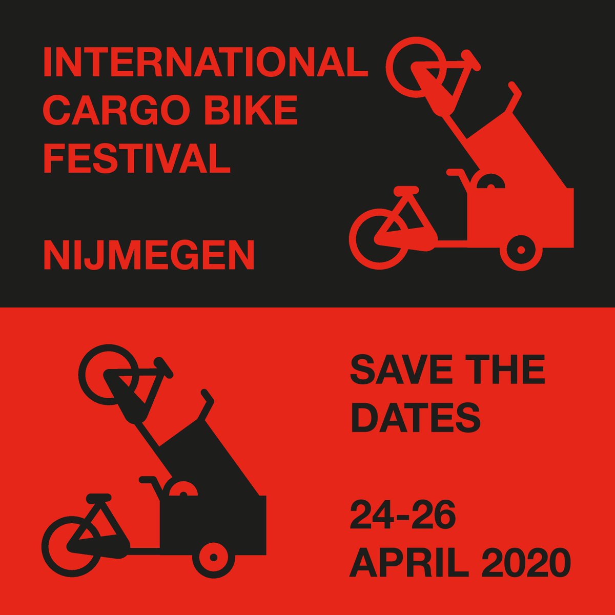 cargobikefest's tweet photo. We're delighted to announce that for #ICBF2020 we're heading back to where it all began; Nijmegen!

We're planning the best International Cargo Bike Festival yet, so save the dates: 24-26 April 2020.

We hope to see you all there! https://t.co/rAnj04jWtT
