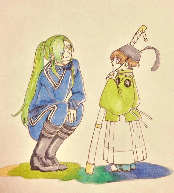 #同じキャラで初めて描いたのと最後に描いたのを比較便乗。初めて書いたのではないけどだいぶ昔。閉店セールで勢いで買ったコピックのインクが擦れてないからめっちゃ昔。今は屍になってる。MMD見て描いたソレだと思う。2015年夏→2019年9月 