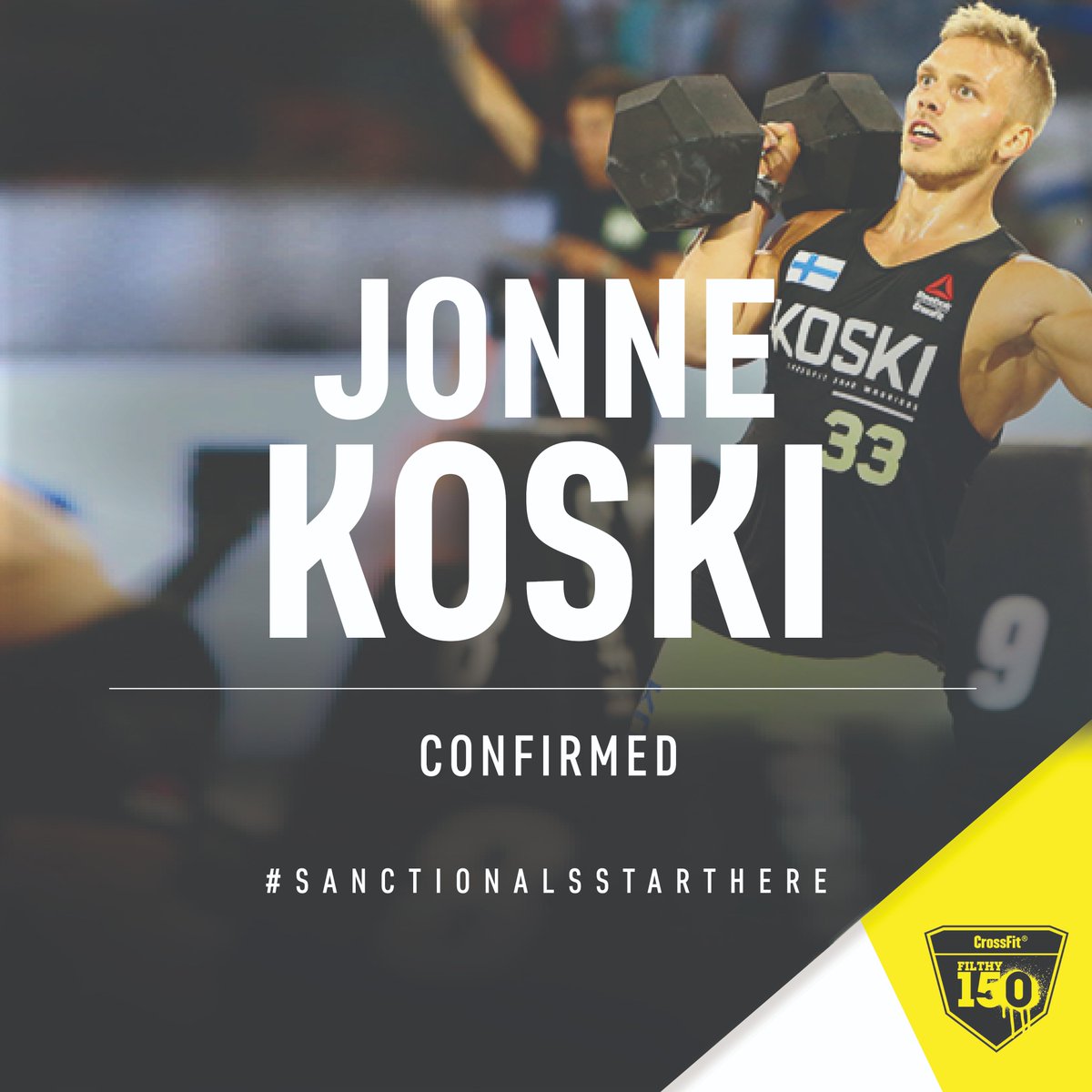 filthy150's tweet image. Jonne Koski is confirmed!⁠
⁠
The National Champ of Finland is coming to @filthy150 
⁠
Koski a 5 times CrossFit® Games athlete but also took the top spot at the @FrenchThrowdown Sanctionals™ event in June.⁠
⁠
Time to get #filthyready because #sanctionalsstartshere⁠