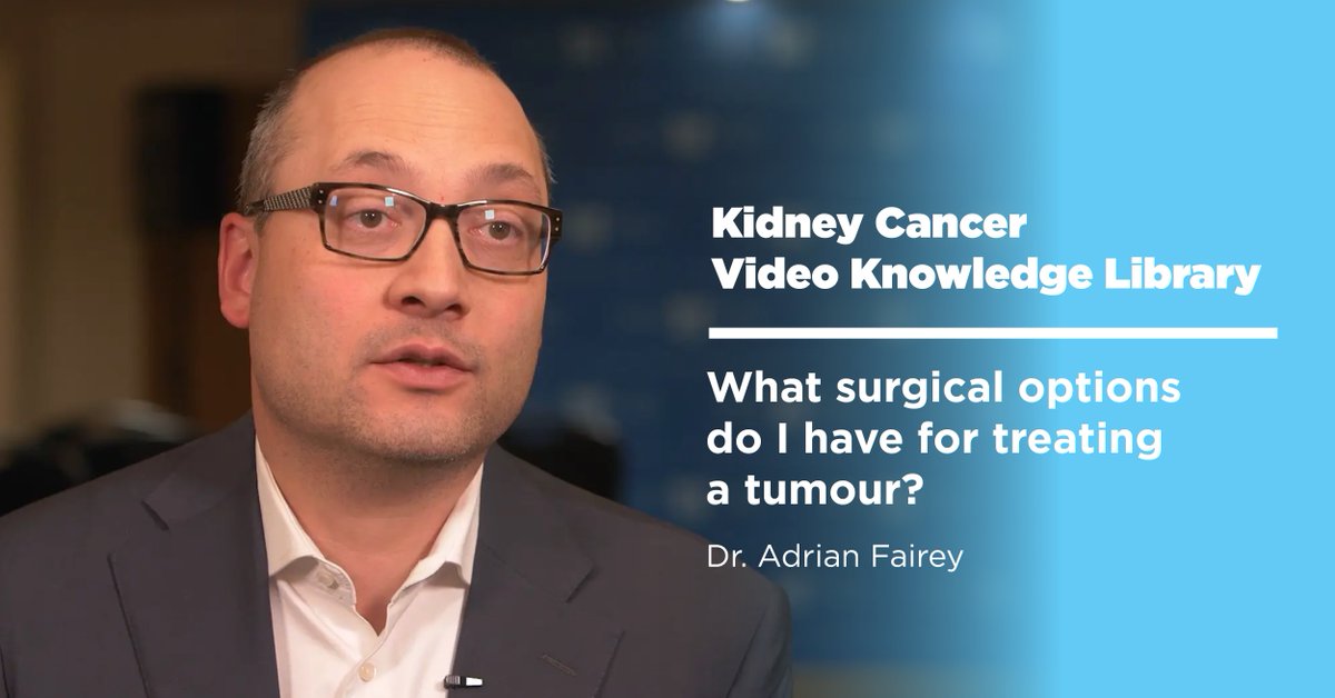 KidneyCancer_Ca's tweet image. We hear from Dr. Adrian Fairey as he answers “What surgical options do I have for treating a tumour?” in the KC Video Knowledge Library.

The library is a depository of hundreds of Q&amp;amp;A videos of #kidneycancer symptoms, diagnosis, and treatment options.

bit.ly/2LzzNat