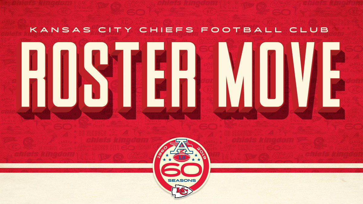 Chiefs's tweet photo. G Ryan Hunter has been waived.

DT Xavier Williams has been placed on injured reserve.

We have signed DT Terrell McClain and G Stefen Wisniewski. https://t.co/FIYmpObs6Q