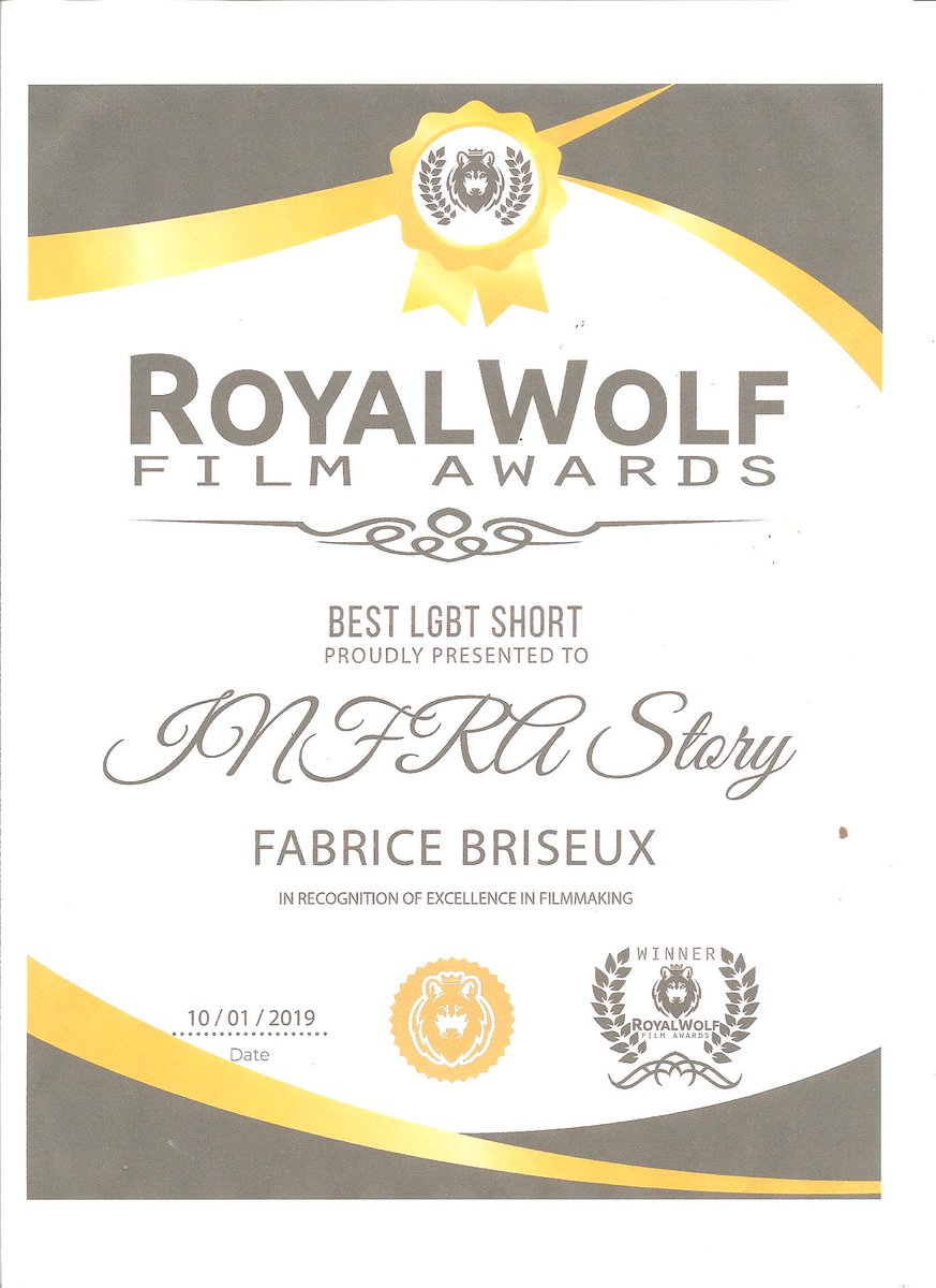 MaryjoAssofilms's tweet photo. WINNER for INFRA Story director @INFRAstory  in recognition of excellence in filmmaking at the Royal Wolf film awards in Los Angeles. Production @assofilms  Scenario @Maryjoassofilms thank you very much. Happiness @royalwolffa 
#infrastory #winner #royalwolfawards https://t.co/UZnENhK75H