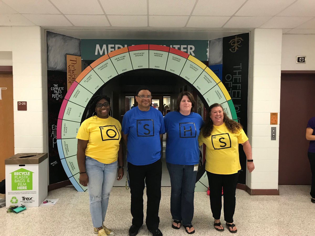 OscarSmithHigh's tweet photo. Our #Science Department representing on #Scrabble day for #Homecoming2019 week!!  @RyanWieck #smithset @OFSAmbushNation #beatKF https://t.co/zXF3eueKzM