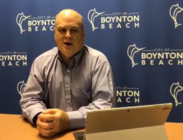 cityofboynton's tweet photo. This morning, #BoyntonBeach Assistant City Manager Colin Groff went live on @facebook to update &amp; inform about the system-wide precautionary water boil notice issued yesterday. Watch: https://t.co/Fy4WRPxVoF Questions? Contact https://t.co/4FWITY1E8K @BoyntonCtyMgr @BBFLUtilities https://t.co/Stpun30UXH