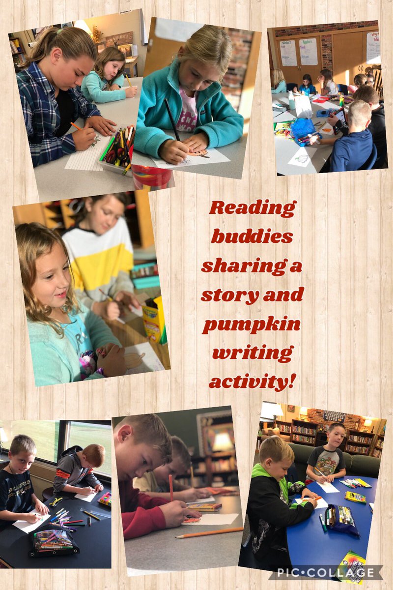 Reading buddies sharing a morning read aloud that lead to a writing and autumn art activity! <a href="/PCSD_FV/">Fairview Elementary</a>