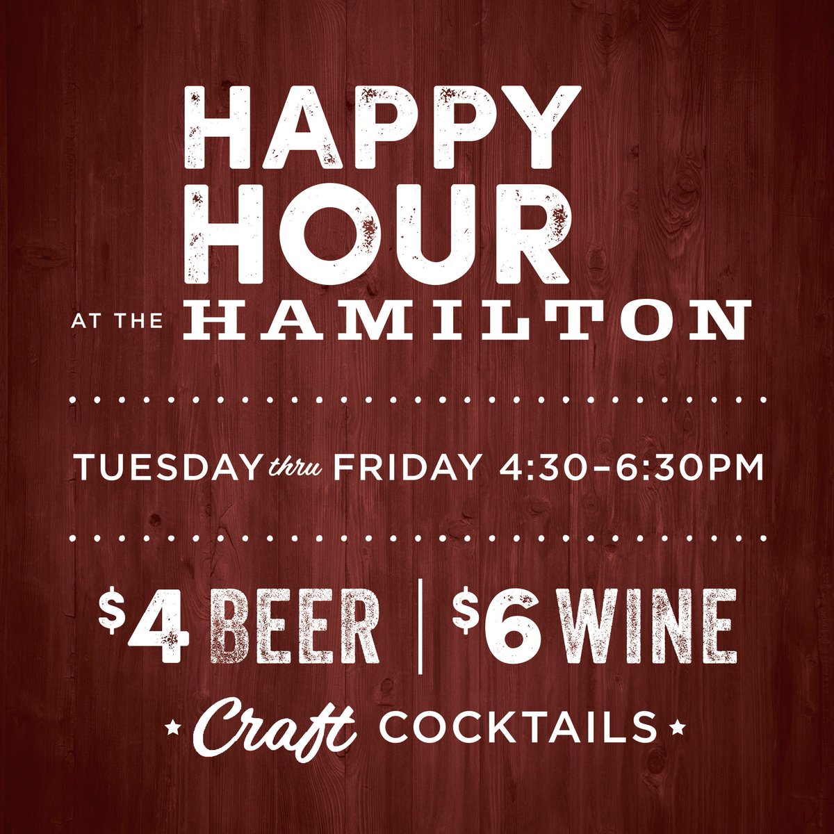 HamiltonKitchn's tweet image. It's Wednesday. Sounds like reason enough for great food, friends and fun on our newly refreshed patio. Happy Hour today from 4:30-6:30 p.m. #thkpatio #winedownwednesday #funwithfriends #happyhour