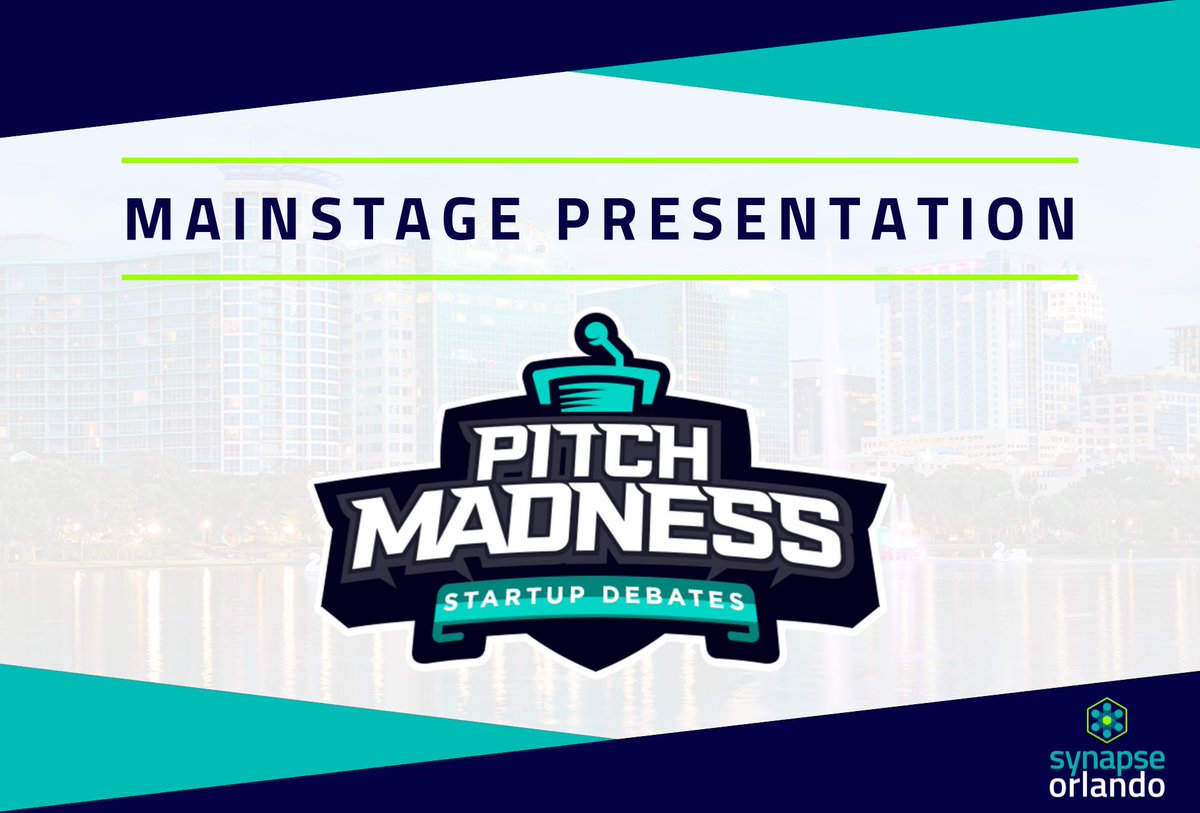 SynapseFL's tweet image. We&apos;re excited to have @PitchMadness on the #SynapseOrlando Mainstage! #PitchMadness combines Head2Head sports competitions with monitored debates for an exciting way for #startups to pitch to investors! #InnovationLivesHere #ThisIsOrlando #Orlando

🎟️: SynapseORL.com