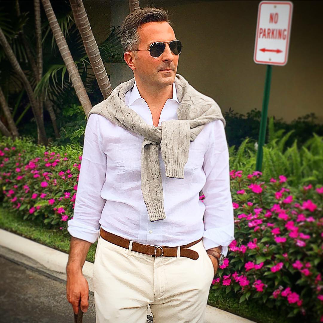 OfficialAlexKr1's tweet photo. I do love my bespoke suits, but here it is so nice to just throw some simple basics: A linen shirt, cotton pants, @stubbsandwootton slippers and perhaps a cashmere sweater... #casual #elegance #palmbeach #travel #gentleman #dapper #dandy #menswear #mensstyle #mensfashion. https://t.co/BEnLQY4CdK