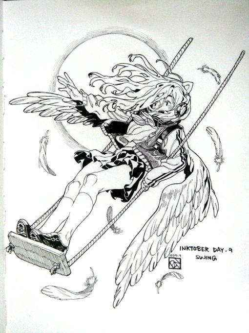 #Inktober2019 Day 9: "Swing"
Winged Swingin' ! 