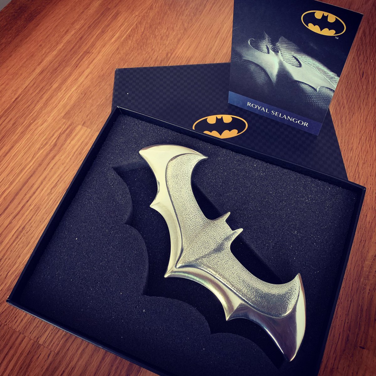 Not sure who sent this but thanks :) #arrivedtoday #batarang #letteropener #batman @dccomics