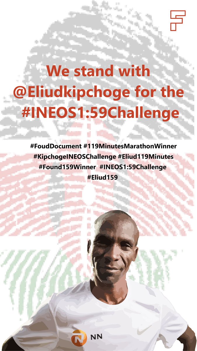 FoundDocument's tweet photo. We stand with @EliudKipchoge for the #INEOSChallenge #FoundDocument #INEOS1:59Challenge #Found119MinutesWinner https://t.co/5isz1wr0Tg