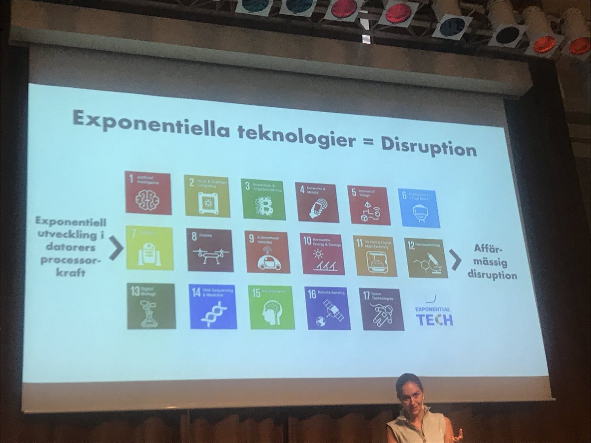 gardesanna's tweet photo. På #nmcnätverk där ⁦@RebeckaCarlsson⁩ ger inspirationsföreläsning. Det finns exponentiell teknik för varje globalt hållbarhetsmål= disruptiv omställning är möjlig #detfinnshopp https://t.co/yP72g6VHN5