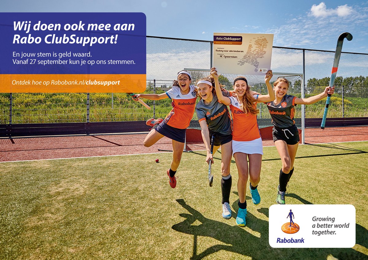 Yess!!! Dank namens HC Spaarndam dat jullie ervoor gezorgd hebben dat we  met de Rabo Clubsupport €375,40 hebben opgehaald! #raboclubsponsor