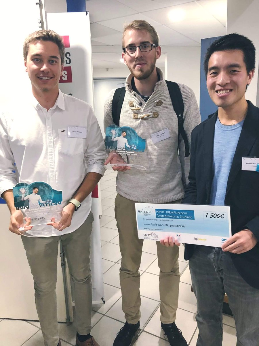 Modulia Studio a remporté un beau prix au concours PEPITE 2019!! 🎉
Félicitations à nos amis de <a href="/FoxarFR/">Foxar</a> qui remportent un prix également!
Merci à <a href="/pepite_ubfc/">PEPITE UBFC</a> de faire confiance à des projets de réalité virtuelle et de réalité augmentée ambitieux 🙇‍♂️ #VR #AR #Entrepreneur