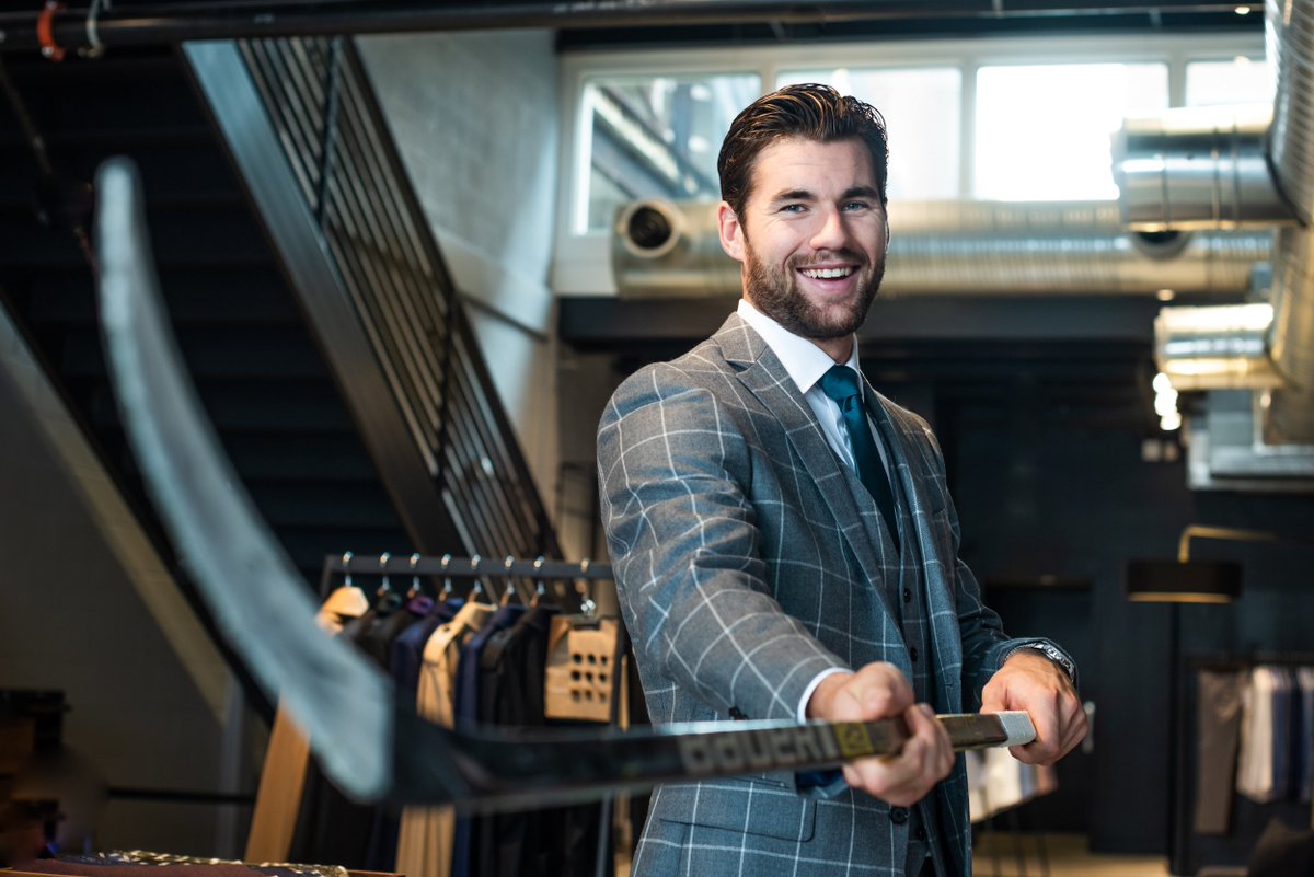 INDOCHINO's tweet photo. Washington @Capitals right winger @tom_wilso was in our new DC showroom trying on his latest custom ensemble. You wear it well, Mr. Wilson. #Indochino #ALLCAPS https://t.co/JSyLI4NJxJ