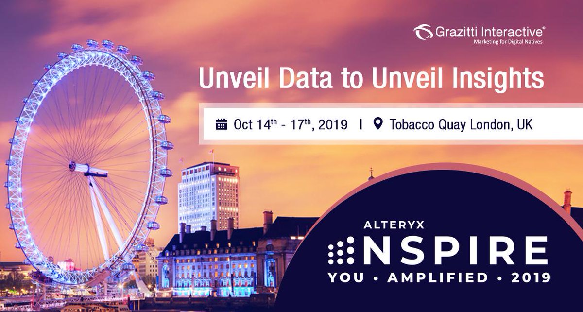 Grazitti's tweet image. We’re sure you’re just as excited to be a part of #AlteryxInspire Europe as we are! We’re set to demonstrate our world-class expertise in #AdvanceAnalytics and #BusinessIntelligence solutions. @alteryx