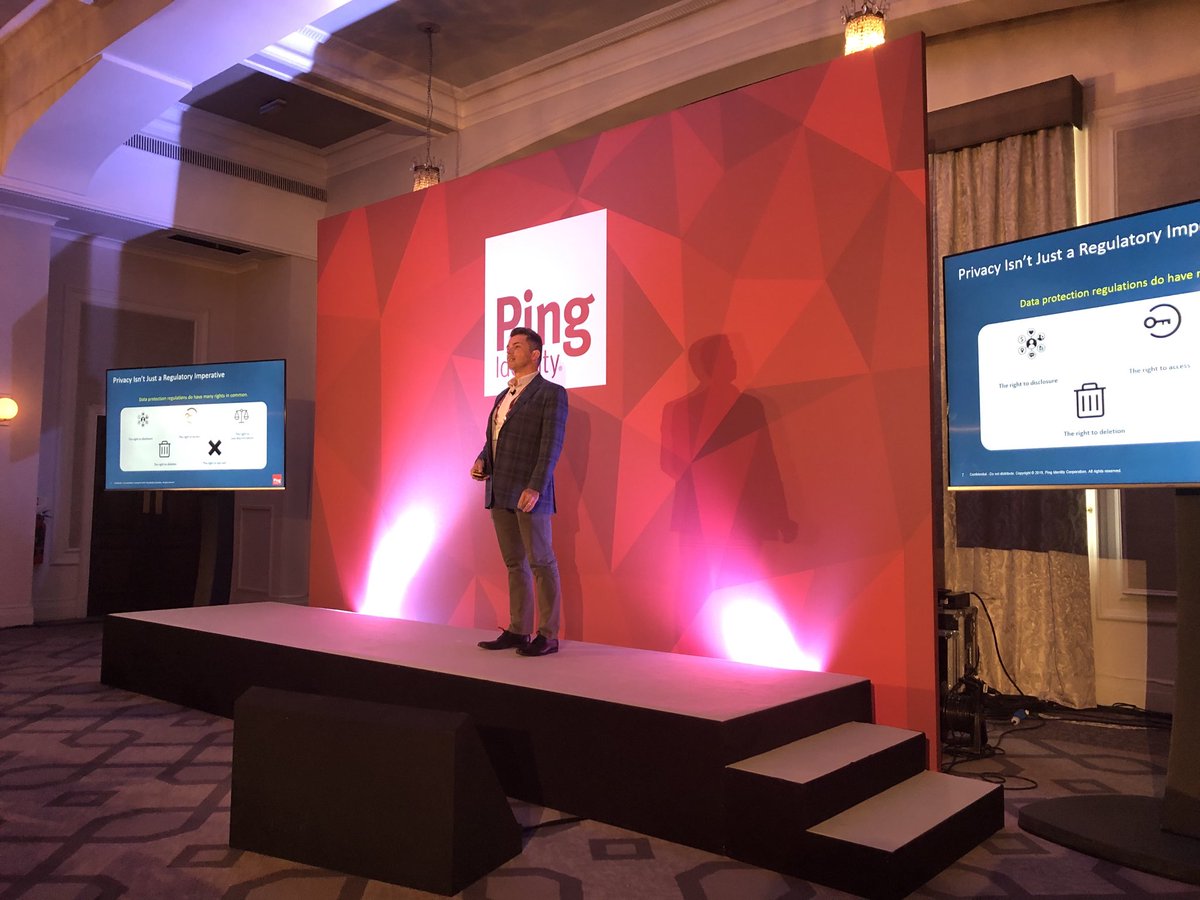 pnvanderlee's tweet photo. Privacy isn’t just a regulatory requirement, it’s the new Customer Experience, and a differentiator #identify2019 ⁦@pingidentity⁩ https://t.co/rDIGT2hW4x
