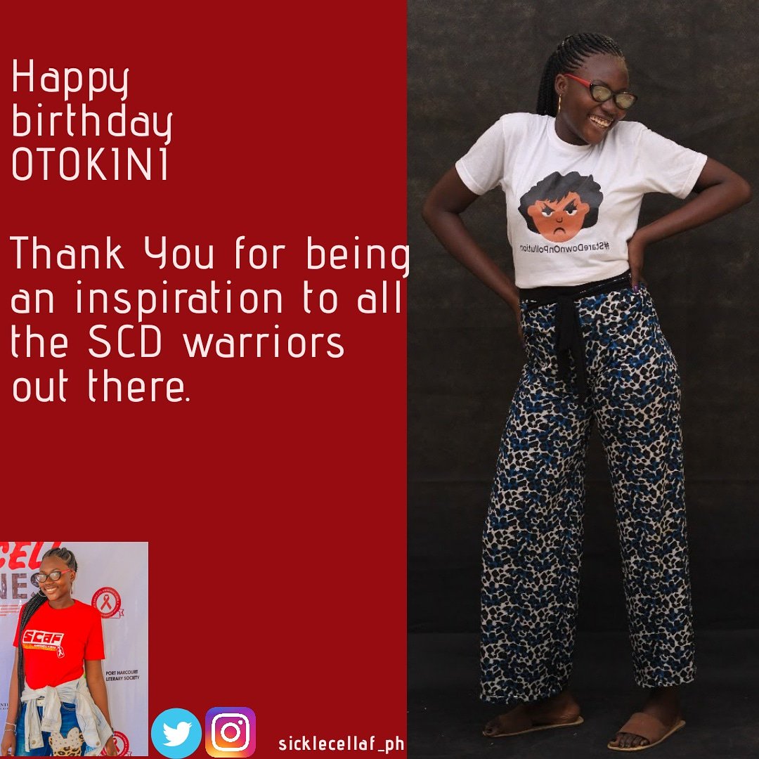 SickleCellAF_Ph's tweet photo. WORLD OTOKINI's DAY!
Today we celebrate our founder @TAMUNOTOKINIF
A warrior and an inspiration to all persons living with SCD.
Thank you for being an impeccable force towards our initiatives at SCAHF.
THANK YOU! ❣️ #Birthday #WarriorCell #SickleCellAwareness
#OtokiniDay https://t.co/stlzC8eoKq